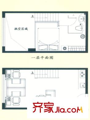 萬和家園戶型圖C戶型 1室2廳1衛(wèi)1廚