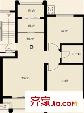 青島印象灣2#4#6#8#10#11#13#17#21#B戶型 2室1廳1衛(wèi)1廚