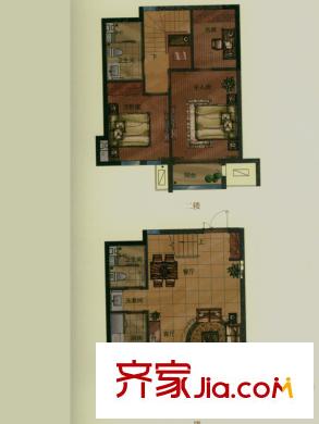 瑞源名嘉匯戶型圖A2躍層戶型 3室2廳2衛(wèi)1廚