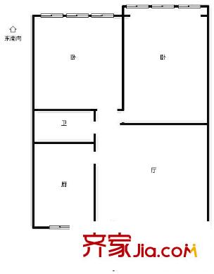 金壇路小區(qū)戶型圖2室戶型圖 2室1廳1衛(wèi)1廚