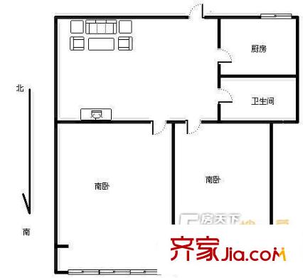 金壇路小區(qū)戶型圖戶型圖 2室1廳1衛(wèi)1廚
