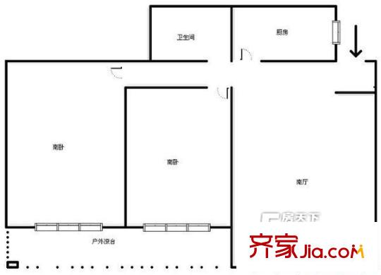 東興市場戶型圖2室戶型圖 2室2廳1衛(wèi)1廚