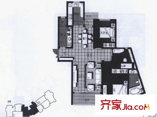 亞德里亞海灣 1室 戶型圖