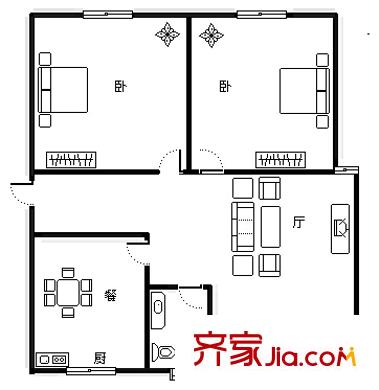 香?；▓@ 2室 戶型圖