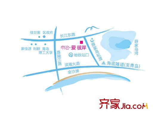 中冶愛(ài)彼岸交通圖區(qū)位圖