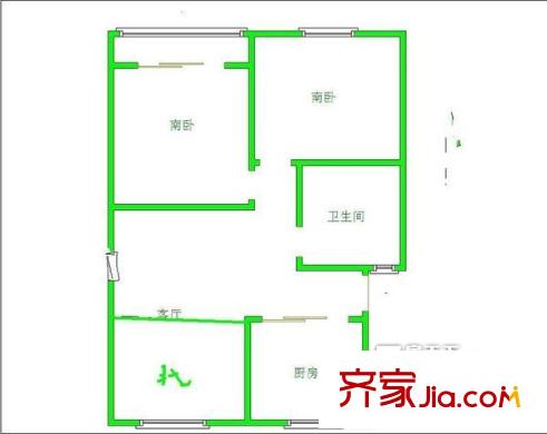 長城花園戶型圖3室戶型圖 3室2廳1衛(wèi)1廚