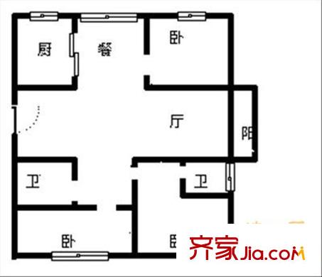 海麗花園北苑戶型圖海麗花園 3室 戶型圖 3室2廳2衛(wèi)1廚