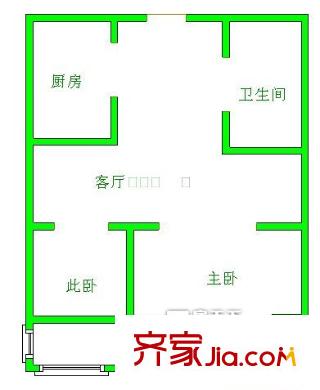 SOLO黃金歲月戶型圖2室戶型圖 2室1廳1衛(wèi)1廚