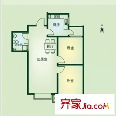 大連路小區(qū)戶型圖2室戶型圖 2室1廳1衛(wèi)1廚