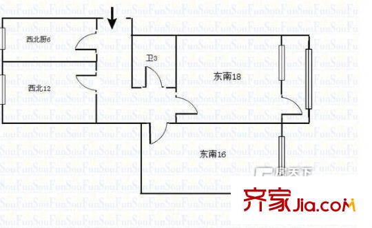 大連路小區(qū)戶型圖戶型圖 2室1廳1衛(wèi)1廚