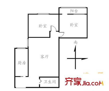 北苑風(fēng)景花園戶型圖北苑風(fēng)景 2室 戶型圖 2室2廳1衛(wèi)1廚