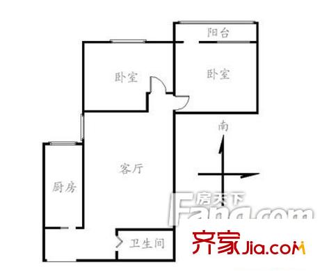 北苑風景花園戶型圖北苑風景 2室 戶型圖 2室2廳1衛(wèi)1廚