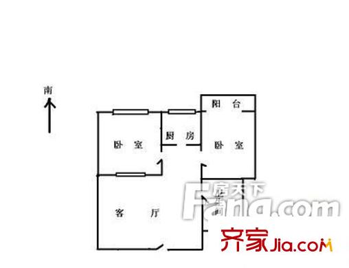北苑風景花園戶型圖北苑風景 2室 戶型圖 2室2廳1衛(wèi)1廚