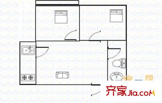 祥泰家園 2室1廳 60平