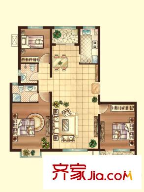 秀蘭禧悅山1號樓、4號樓G-2戶型 3室2廳2衛(wèi)1廚