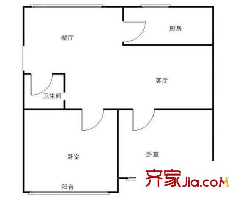 金秋小區(qū)2室戶型圖