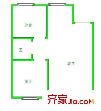 金島花園戶型圖2室 2室1廳1衛(wèi)1廚