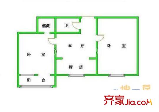 御景山莊 2室 戶型圖
