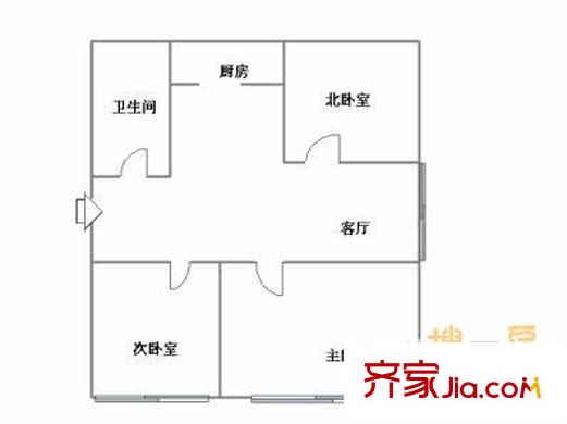 唐島灣A組團(tuán) 3室 戶型圖
