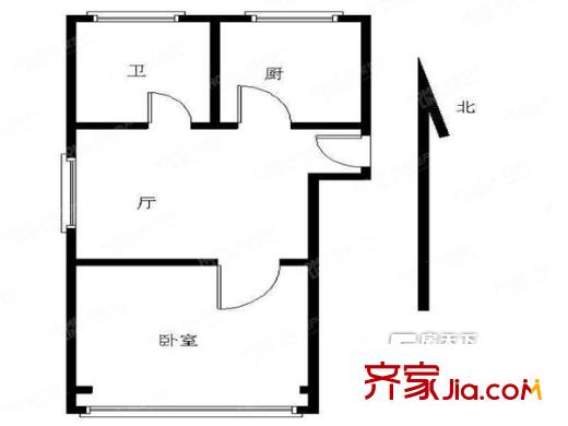 新嶺花園戶型圖1室 1室1廳1衛(wèi)1廚