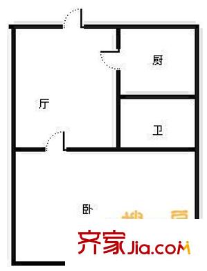 頤和廣廈 1室 戶型圖