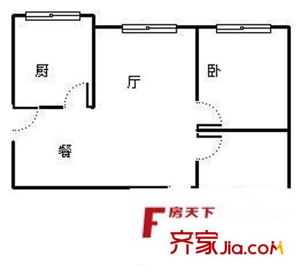 順興路小區(qū) 2室 戶型圖