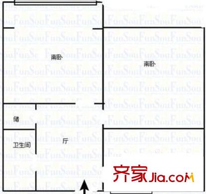 水清溝二小區(qū) 2室 戶型圖