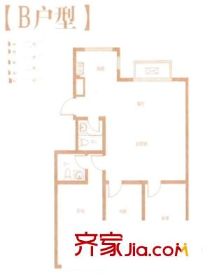 米羅灣44#、46號樓B戶型 3室2廳2衛(wèi)1廚