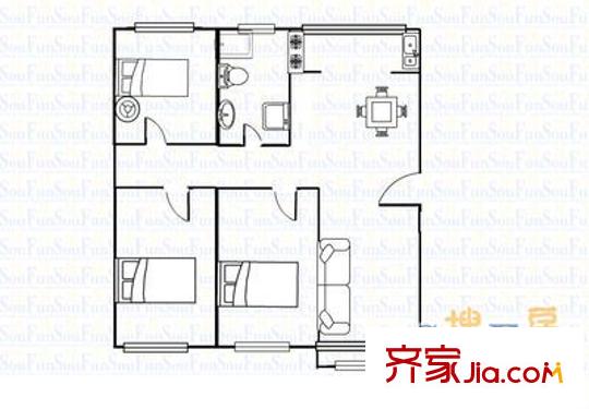 鳳凰園小區(qū) 3室 戶型圖
