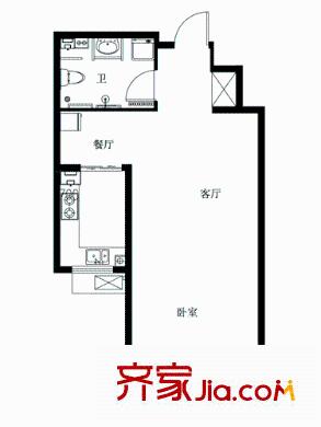 錦都家園戶型圖1、2#B戶型 2室2廳1衛(wèi)