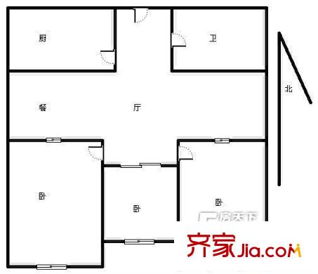 廣華園戶型圖3室戶型圖 3室2廳1衛(wèi)1廚