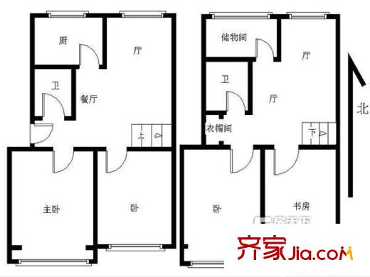 洪山坡小區(qū)戶型圖4室戶型圖 4室3廳2衛(wèi)1廚