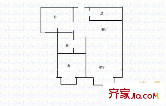 洪山坡小區(qū)2室 戶型圖