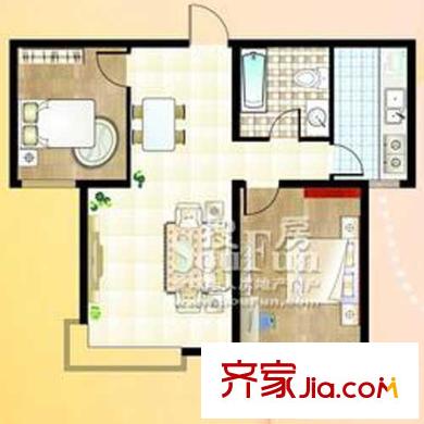 福嶺嘉苑三期戶型圖7#8#活力戶型 2室2廳1衛(wèi)