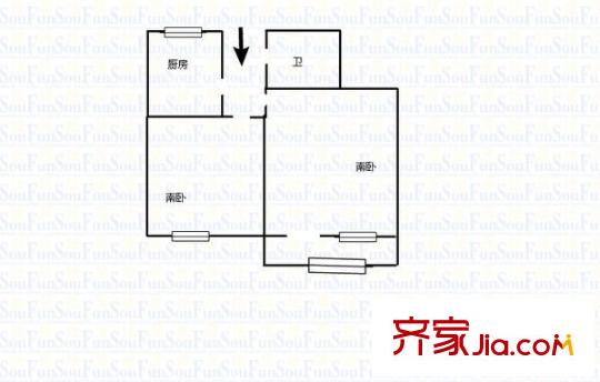 洛陽(yáng)路小區(qū)戶型圖戶型圖 2室1廳1衛(wèi)1廚