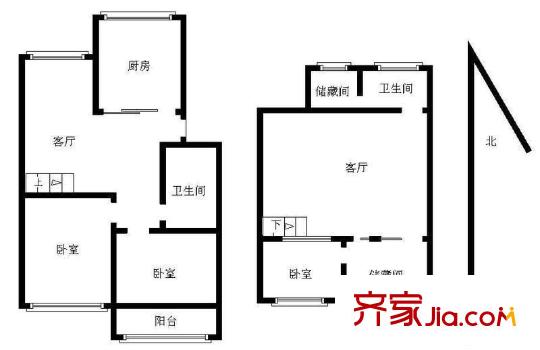 康儲山莊3室 戶型圖