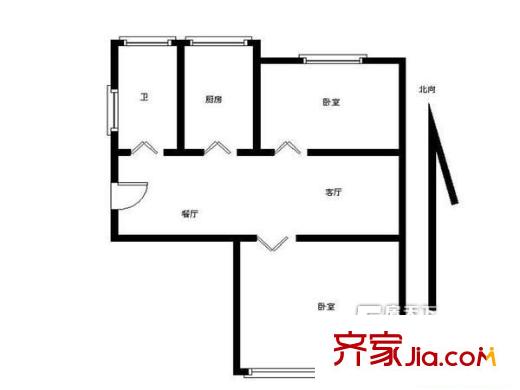 逍遙小區(qū)戶型圖2室戶型圖 2室1廳1衛(wèi)1廚