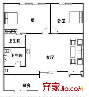 興達櫻花園 3室 戶型圖