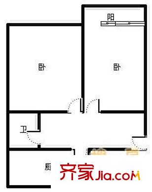 寧化路小區(qū) 2室 戶型圖