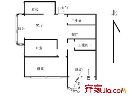 金華公寓 3室 戶型圖