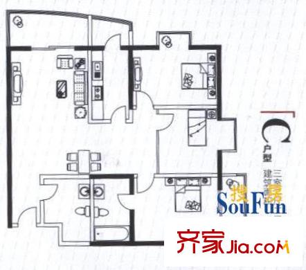 金華公寓C戶型圖