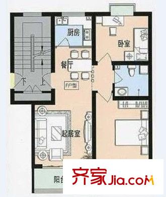 錦湖苑戶型圖2室戶型圖 2室2廳1衛(wèi)1廚