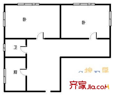 辛家莊一小區(qū)2室 戶型圖