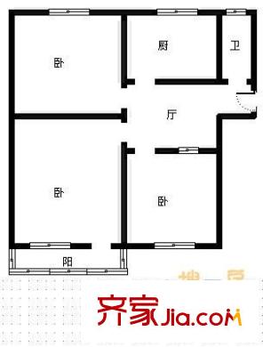 辛家莊一小區(qū)3室 戶型圖