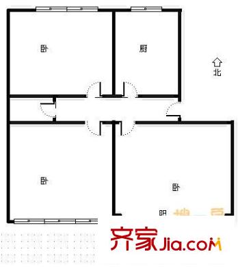 辛家莊一小區(qū)3室 戶型圖