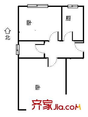 辛家莊一小區(qū)2室 戶型圖