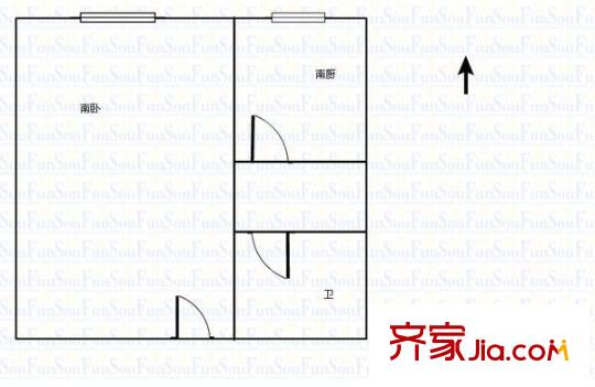 西仲小區(qū) 1室 戶型圖