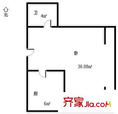 西仲小區(qū) 1室 戶型圖