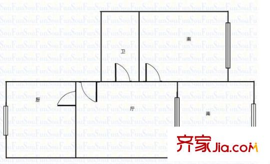 西仲小區(qū) 2室 戶型圖