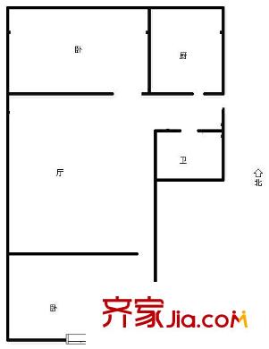 西仲小區(qū) 2室 戶型圖